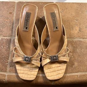 Brighton tan snakeskin sandal